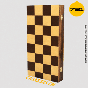 Tabuleiro estojo para xadrez e dama - casas 5 x 5 cm