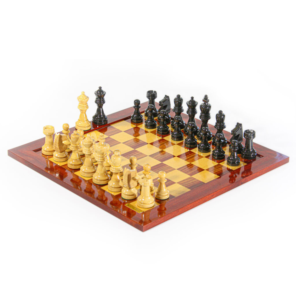 Conjunto de Xadrez Pau-Brasil Rei de 12cm